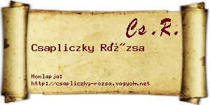 Csapliczky Rózsa névjegykártya